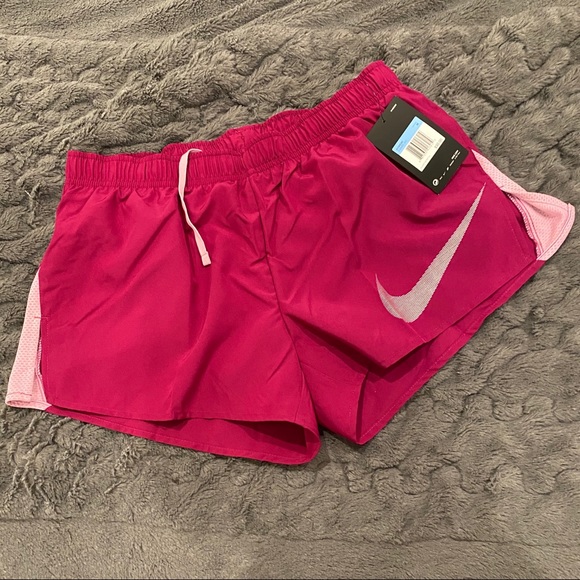 Nike Women’s Dri-fit Running Shorts in Pink/ Berry - Picture 2 of 6